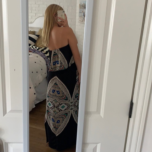 Mossimo Strapless Black Printed Dress (Womens S) - Picture 7 of 9